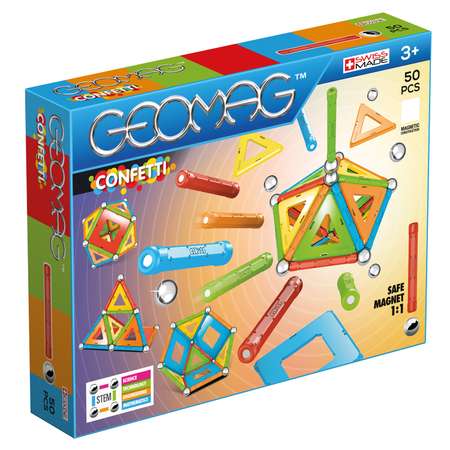 Конструктор магнитный GEOMAG Confetti 50 деталей