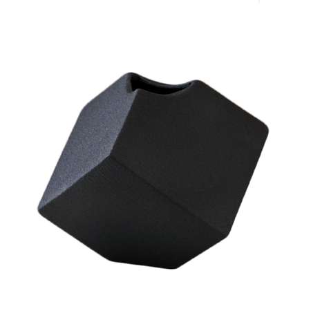 Ваза настольная Sima-Land «Куб» чёрная керамика