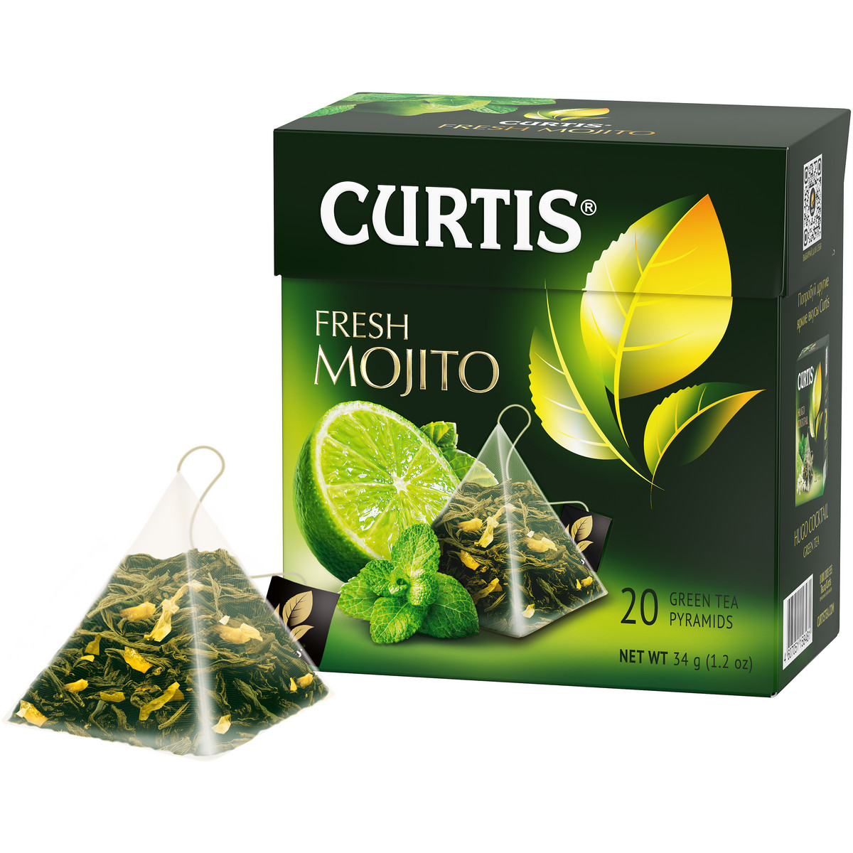 Чай зеленый Curtis Fresh Mojito 20 пирамидок с ароматом мохито мятой цедрой цитрусовых лемонграссом - фото 3