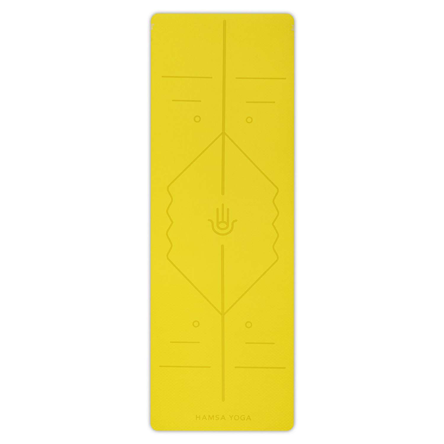 Коврик для йоги и фитнеса Hamsa Yoga TPE 183х61х0.6 см желтый - фото 6