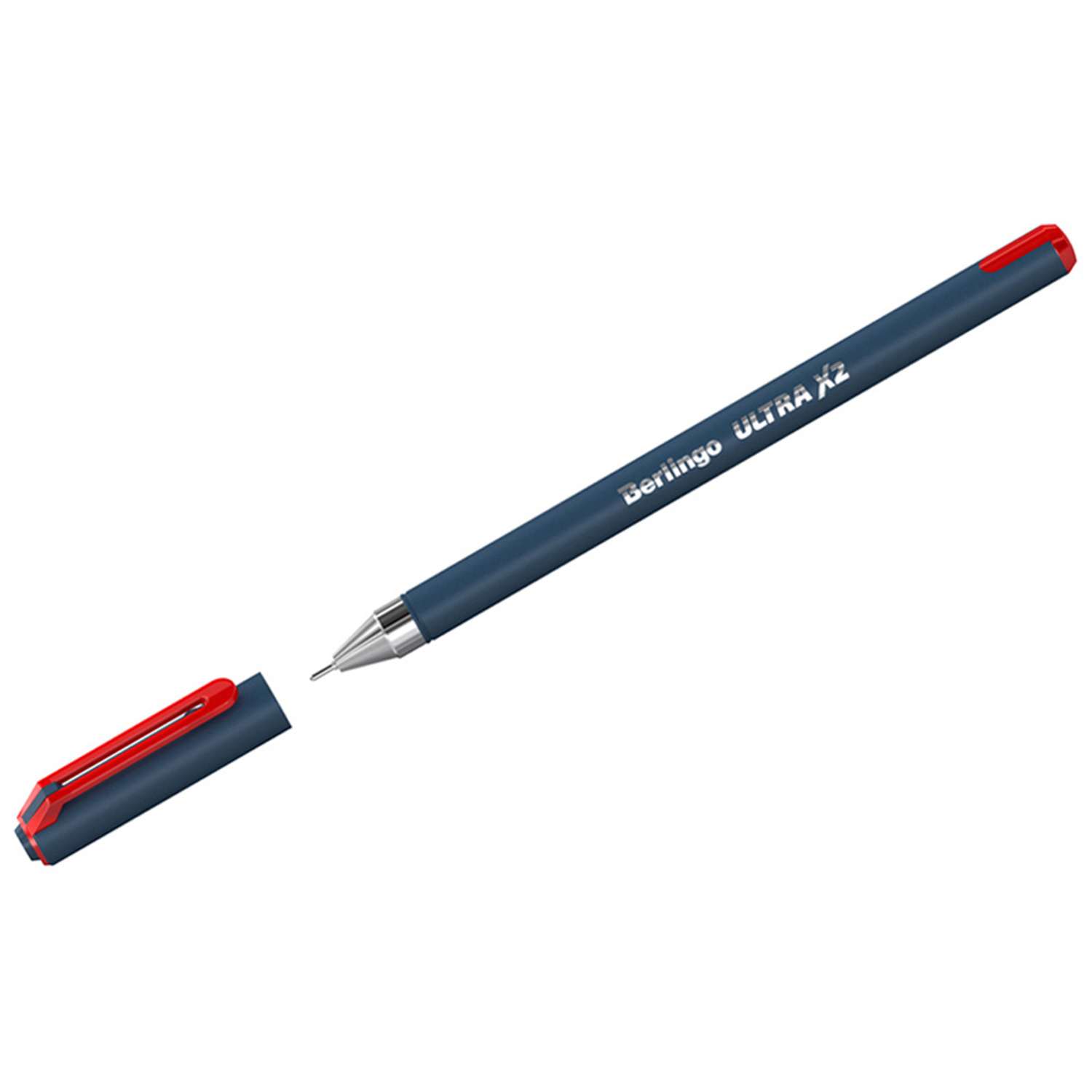 Ручка шариковая Berlingo Ultra X2 красная 0.7 мм игольчатый стержень набор 12 шт - фото 2