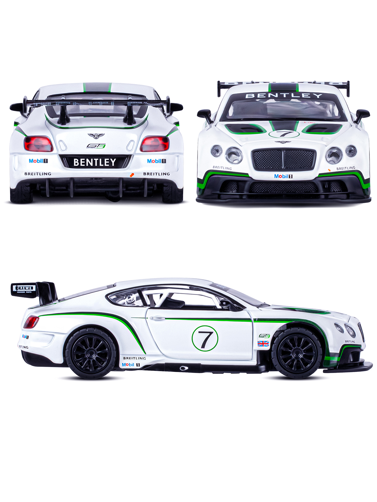 Автомобиль АВТОпанорама Bentley 1:32 белый JB1251315 - фото 5