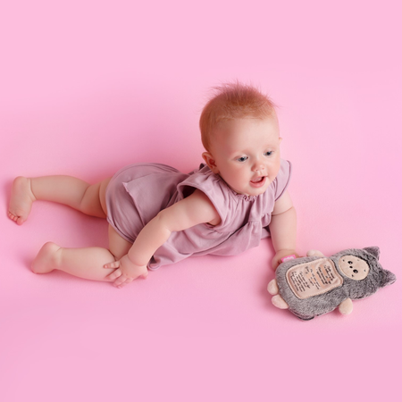 Мягкая игрушка МЯКИШИ грелка с вишневыми косточками Котик с метрикой для новорожденных