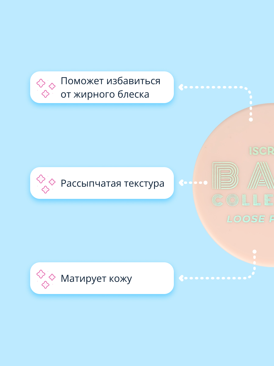 Пудра матирующая ISCREAM Base рассыпчатая с кушоном - фото 2