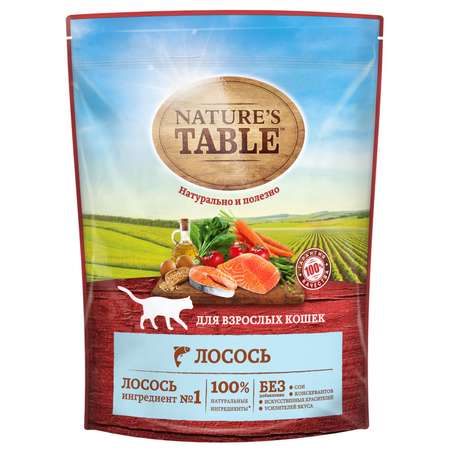 Корм сухой для кошек Natures Table 650г с лососем