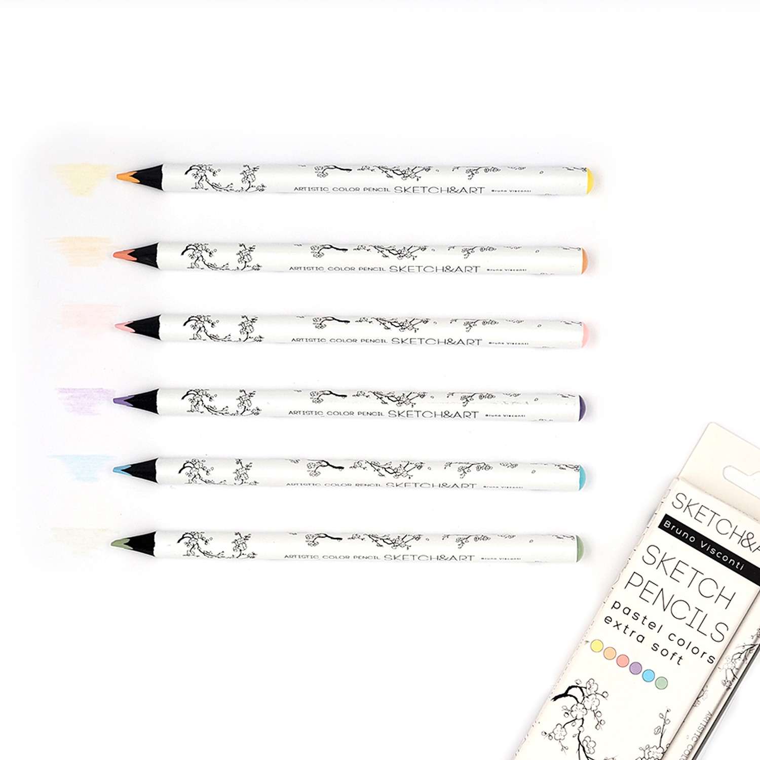 Скетч-карандаши цветные Bruno Visconti SKETCH ART утолщенные Пастельные 6 цветов - фото 2
