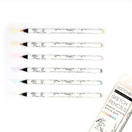 Скетч-карандаши цветные Bruno Visconti SKETCH ART утолщенные Пастельные 6 цветов
