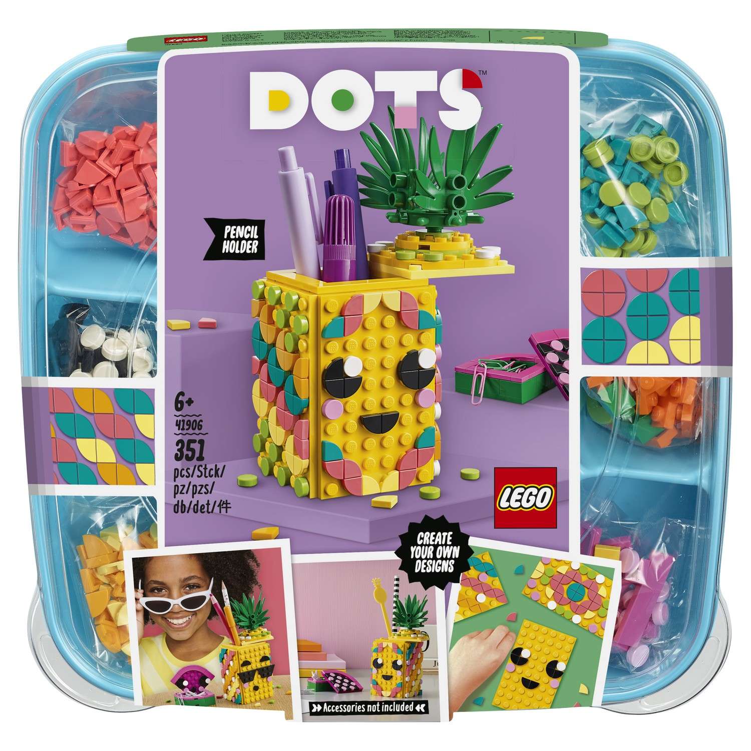 Набор для творчества LEGO DOTS Подставка для карандашей Ананас 41906 - фото 2