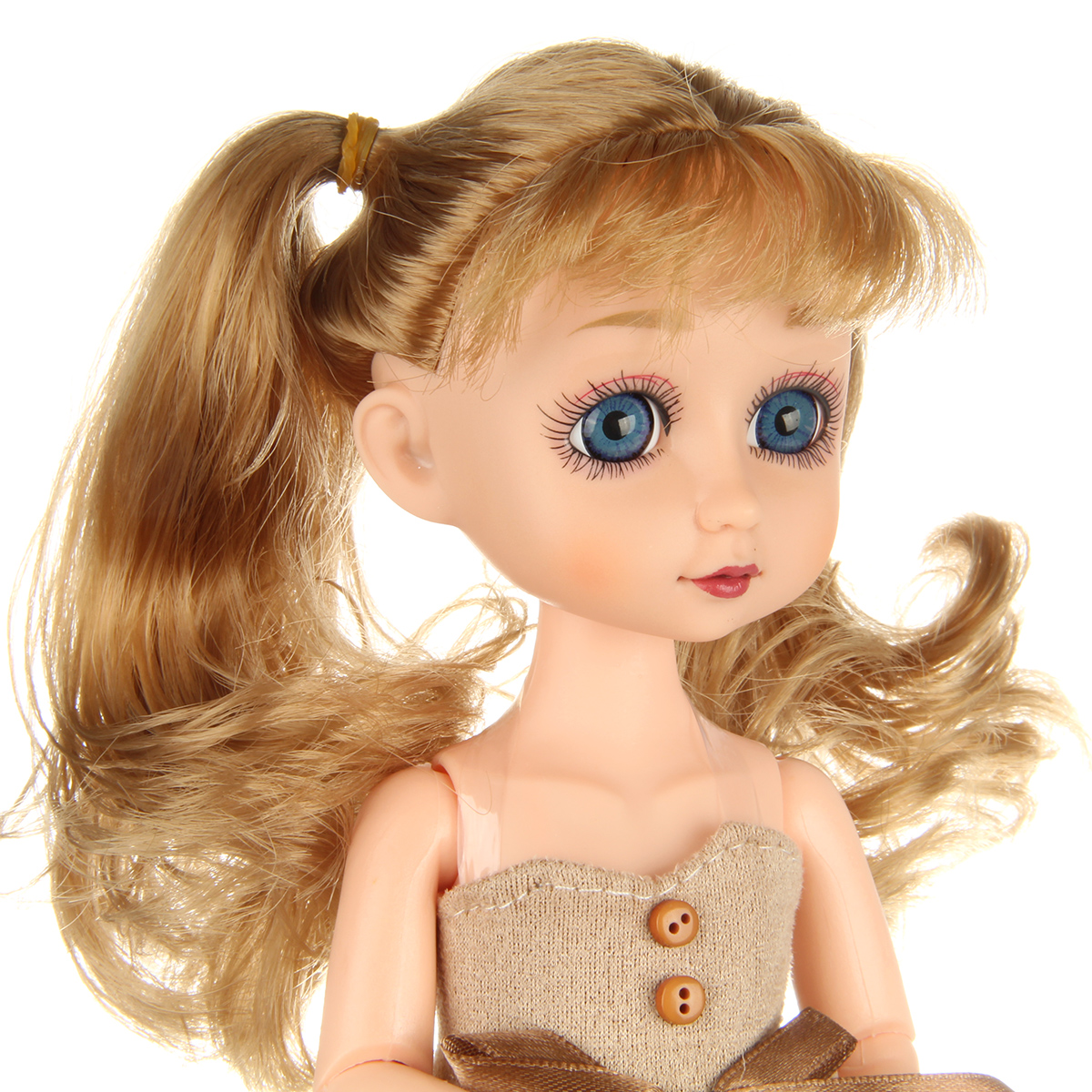 Кукла с большими глазами Veld Co шарнирная с аксессуарами и сумкой 132656 - фото 2