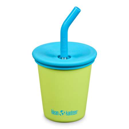 Стакан Klean Kanteen детский одностенный Kid Cup Straw Lid 10oz Juicy Pear с трубочкой 296 мл