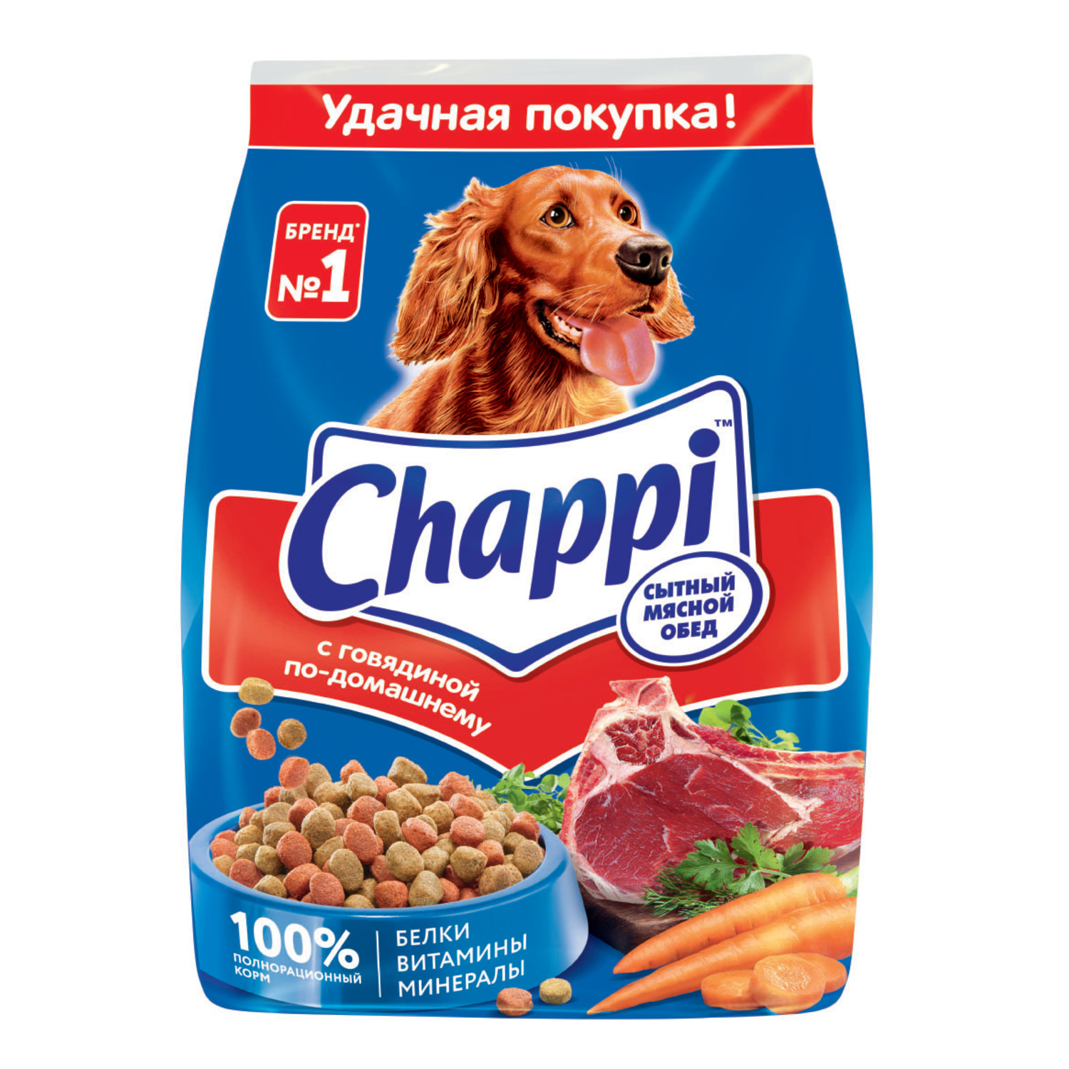 Сухой корм Chappi для собак (600 г, Говядина по-домашнему)