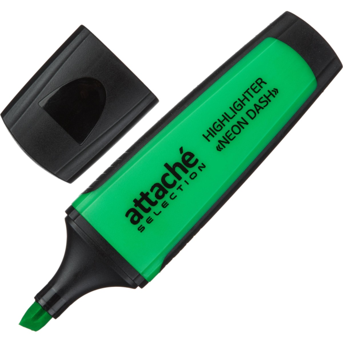 Маркер текстовыделитель Attache Selection Neon Dash 1-5мм зеленый 10 шт - фото 1