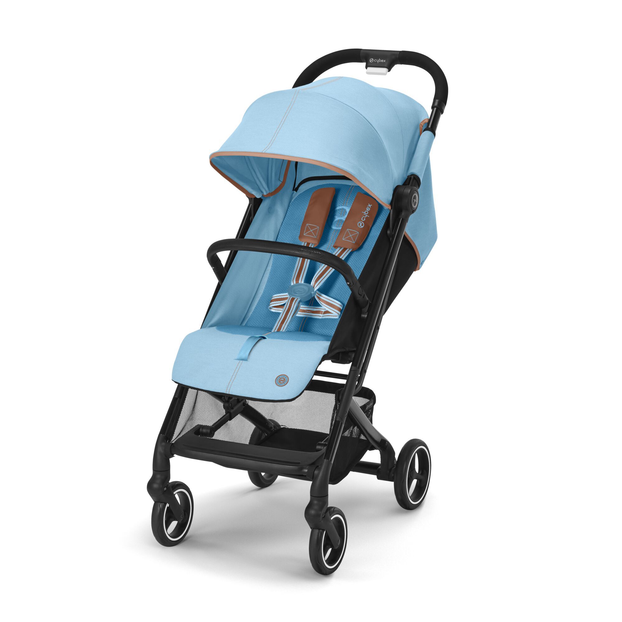 Коляская детская Cybex Beezy Beach Blue с дождевиком и бампером - фото 1