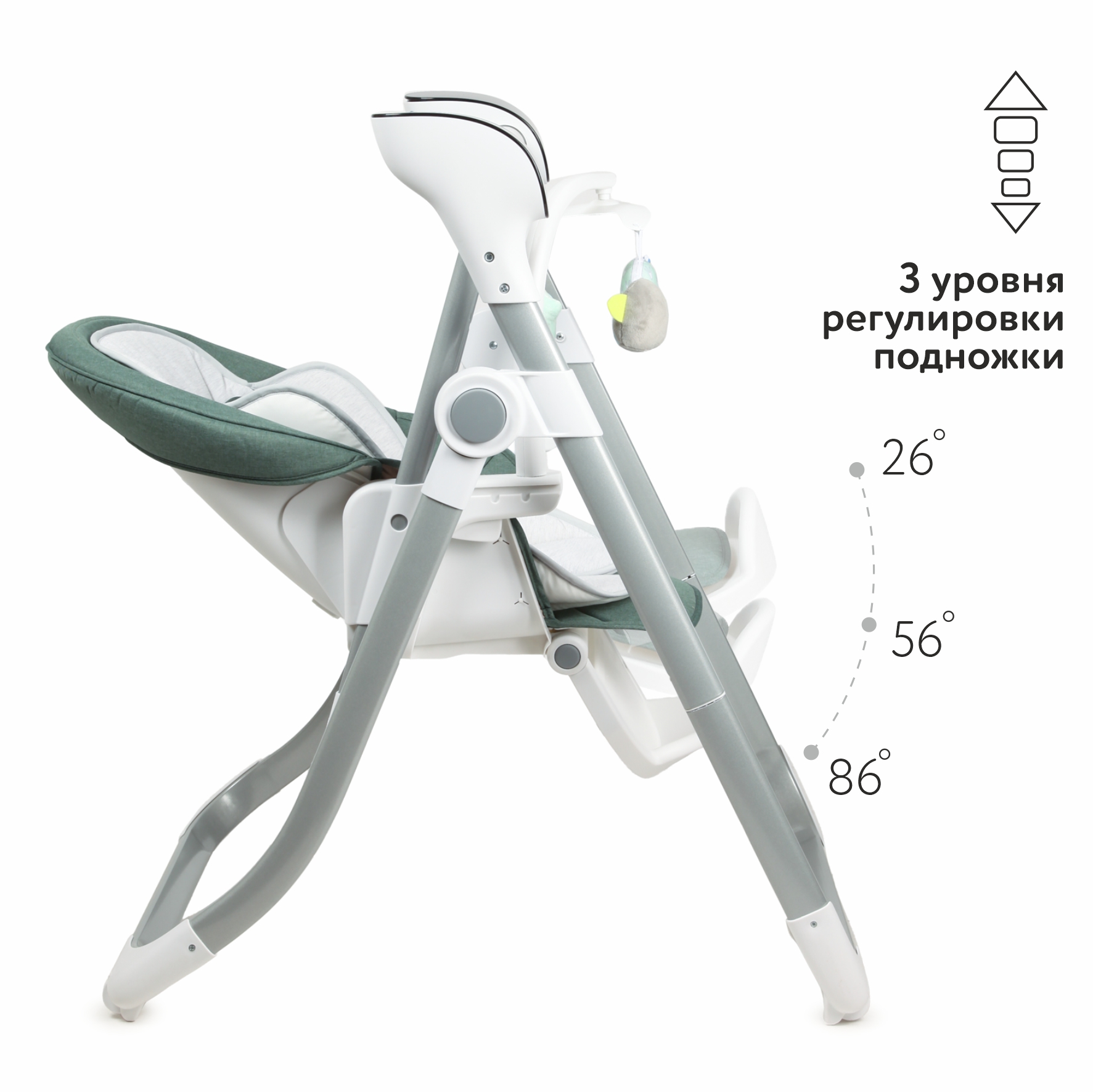 Стульчик-качели Babyton Combi Care Green - фото 4