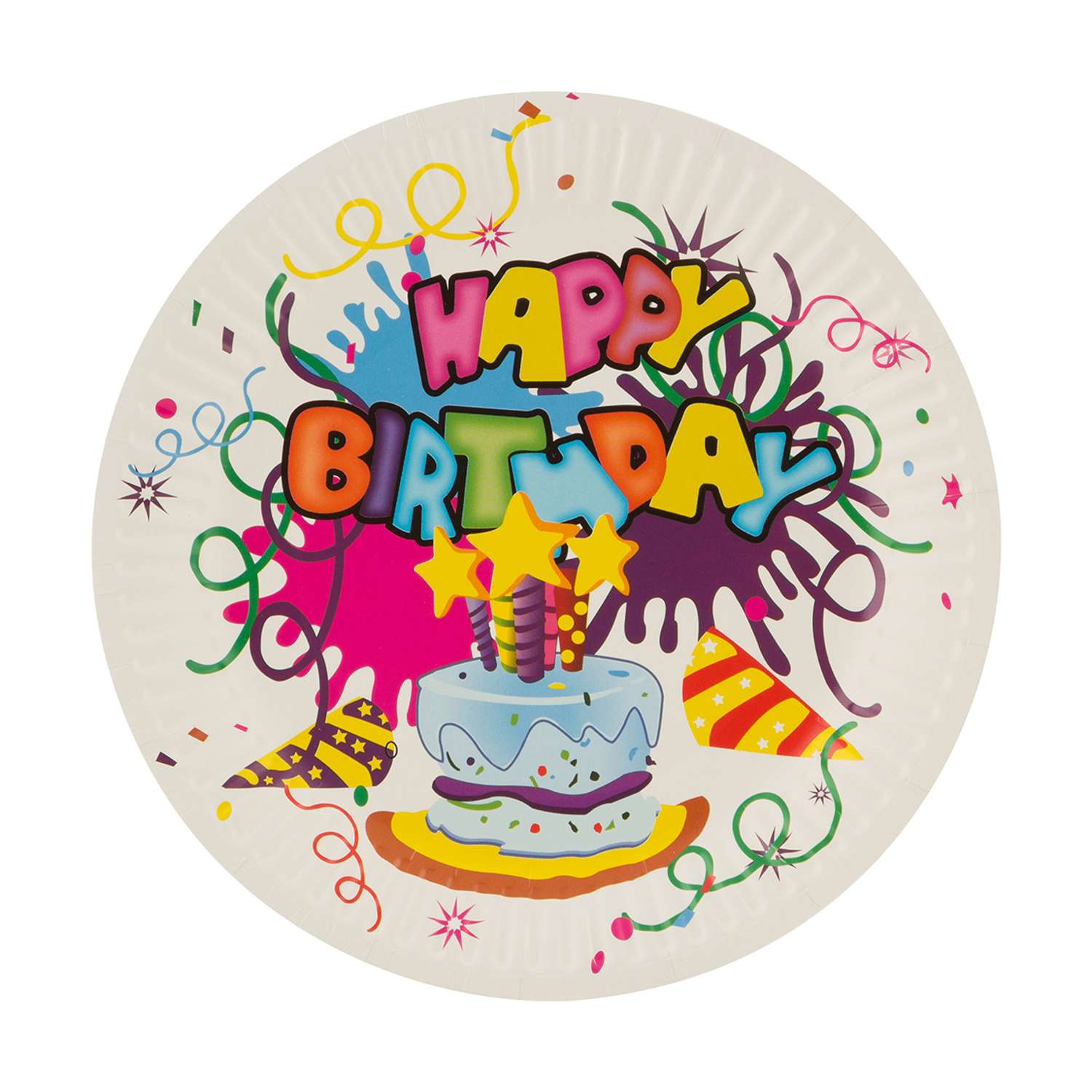 Набор тарелок Волшебная страна одноразовых бумажных Happy Birthday d 18 см 6 шт - фото 1