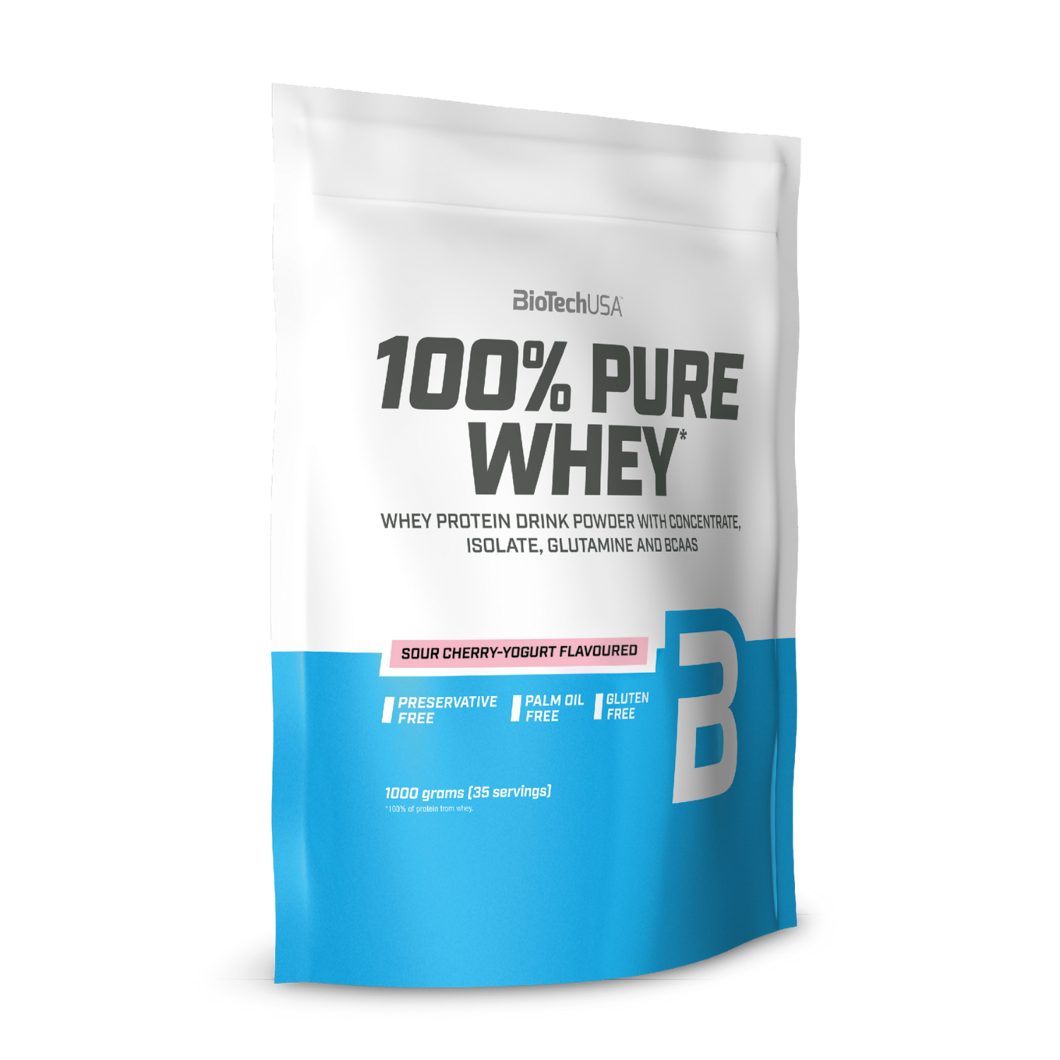 Протеин BiotechUSA 100% Pure Whey 1000 г. Вишневый йогурт - фото 1