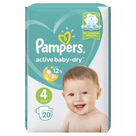 Подгузники Pampers Active Baby-Dry 4 9-14кг 20шт