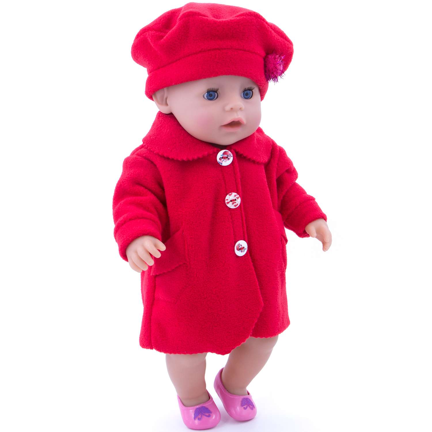 Комплект одежды Модница Пальто с беретом для пупса 43-48 см 6119 красный 6119красный - фото 7