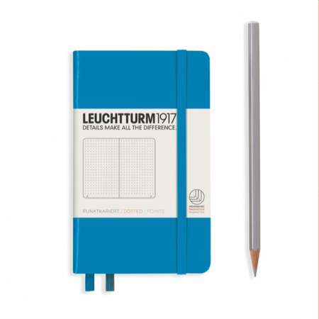 Блокнот Leuchtturm1917 Classic A6 80гм2 187 стр в точку твердая обложка цвет лазурный