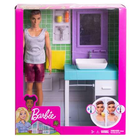 Набор игровой Barbie Кен в ванной FYK53