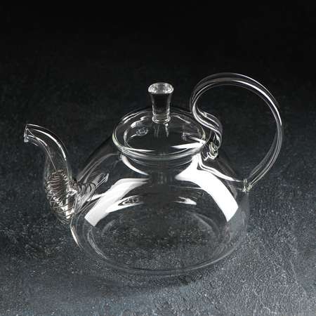 Чайник Доляна стеклянный заварочный с металлическим ситом «Элегия» 800 мл