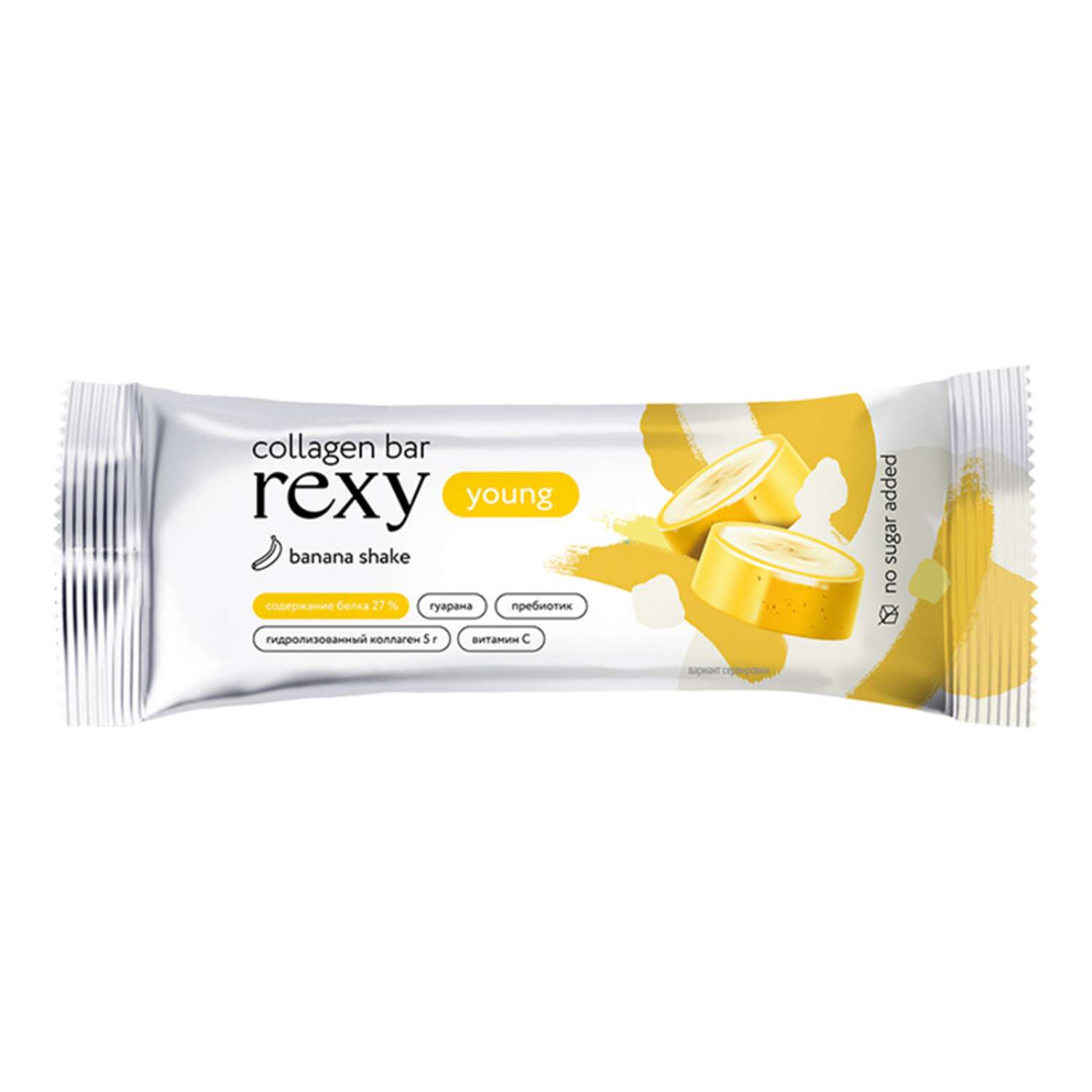 Протеиновые батончики ProteinRex rexy YOUNG с коллагеном банановый шейк 18шт - фото 2
