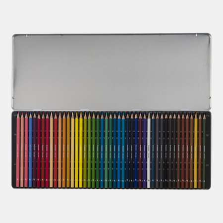 Набор цветных карандашей BRUYNZEEL Попугай 45 цветов в металлическом коробе-пенале