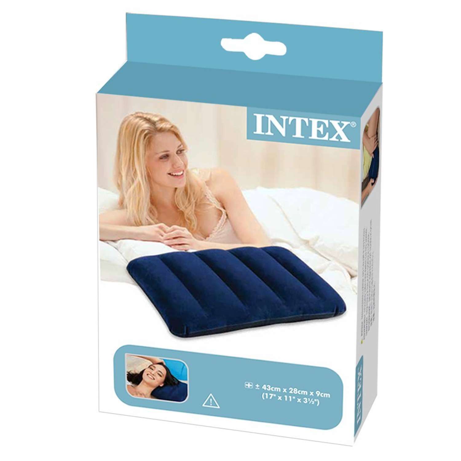 Подушка надувная INTEX флокированная 43х28х9cм 68672 - фото 3
