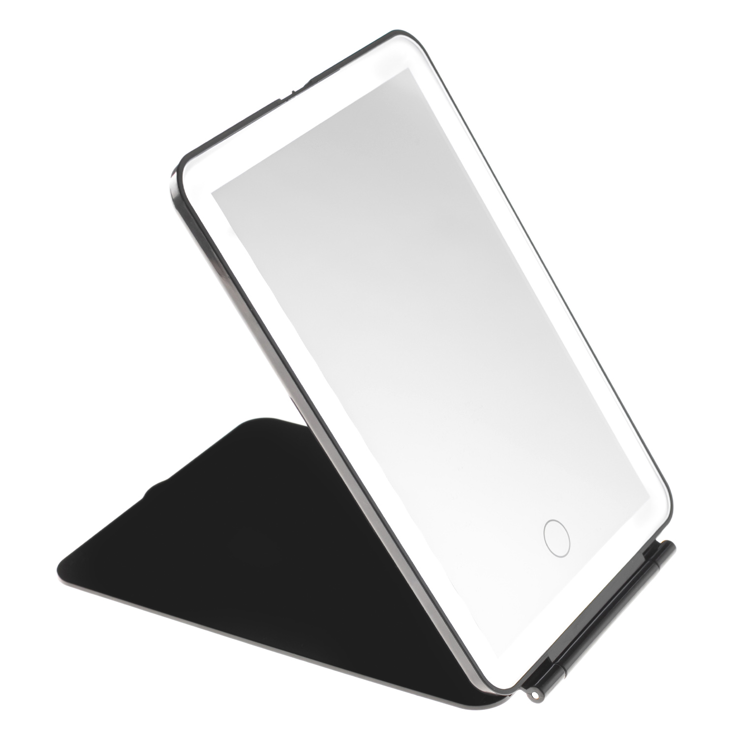 Зеркало косметическое CleverCare в форме планшета с LED подсветкой монохром цвет черный - фото 4
