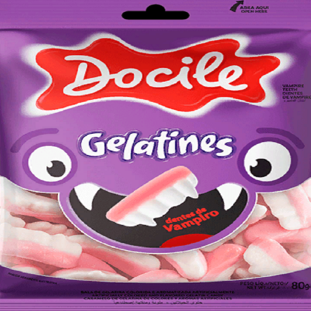 Жевательный мармелад Docile Gelatines vampire teeth зубы вампира 80 гр - фото 4