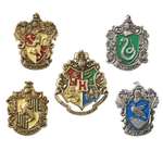 Набор значков Harry Potter Гербы 5 шт - Эмблема школы и 4 факультетов Хогвартса