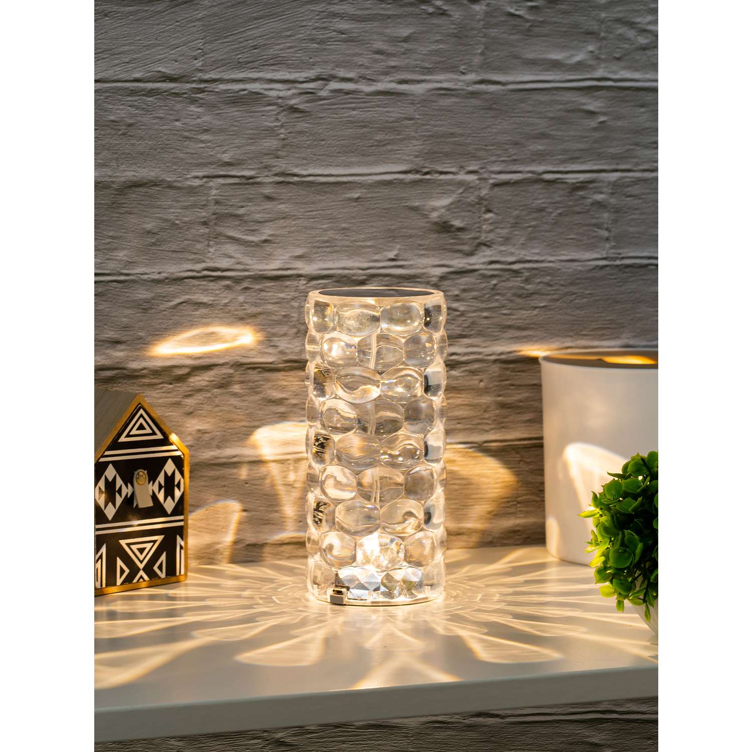 Светильник ночник СТАРТ декоративный кристаллической формы с проекцией капля Crystal Water Drop - фото 2