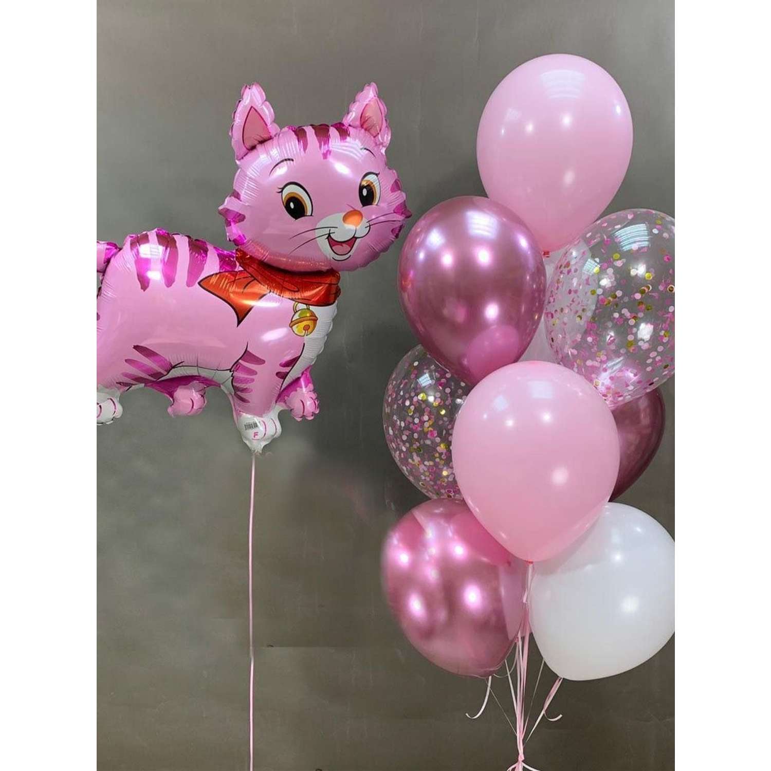 Воздушный шар Flexmetal фигура Кошечка розовая 93 см - фото 2