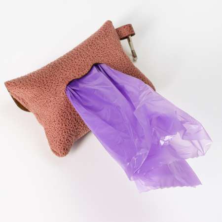Набор для уборки за собаками Пижон сумка и пакеты 20 шт розовый-фиолетовый