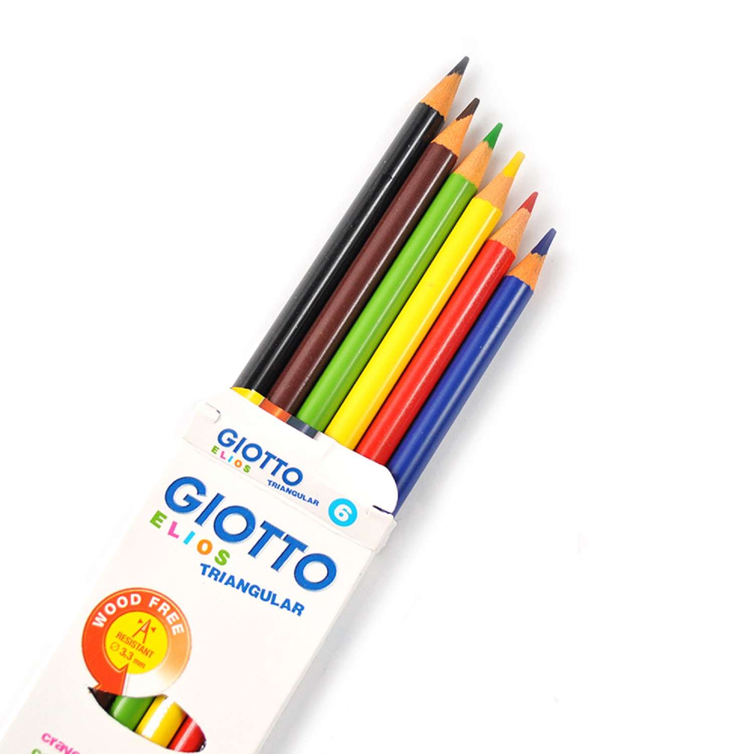 Карандаши цветные GIOTTO Elios Tri пластиковые 6шт 276000 - фото 2