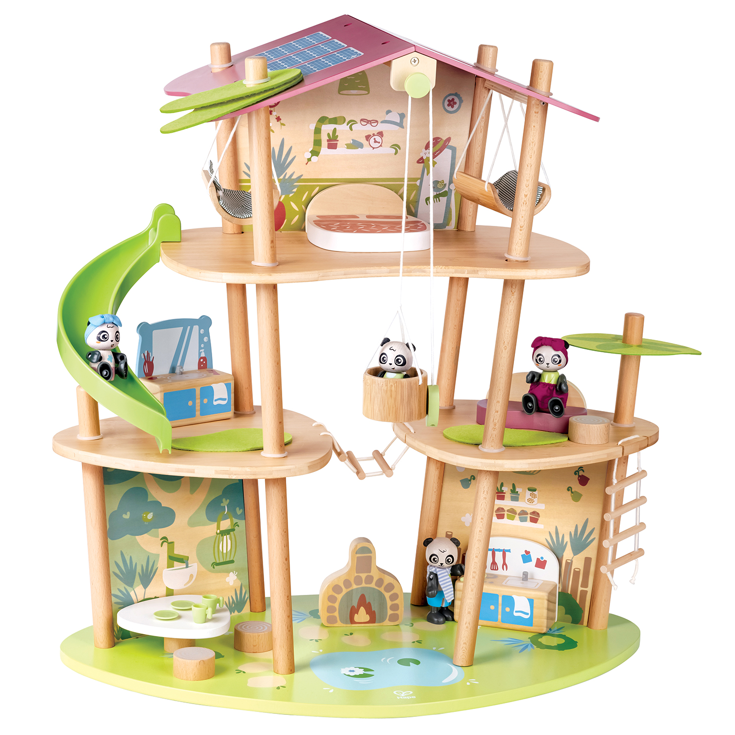 Кукольный мини-домик HAPE Бамбуковый дом семьи панд E3413_HP - фото 2