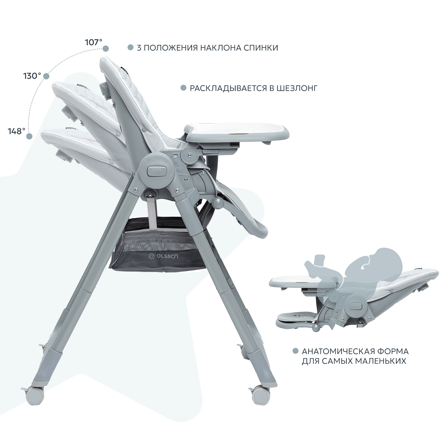 Стульчик для кормления Olsson Premiero Grey M11 - фото 4