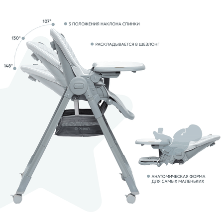 Стульчик для кормления Olsson Premiero Grey M11