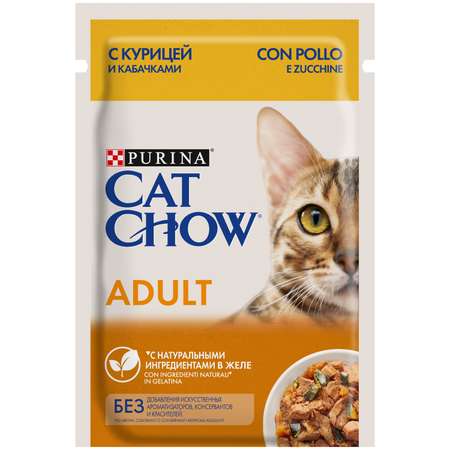 Корм влажный для кошек Cat Chow 85г с курицей и кабачком пауч