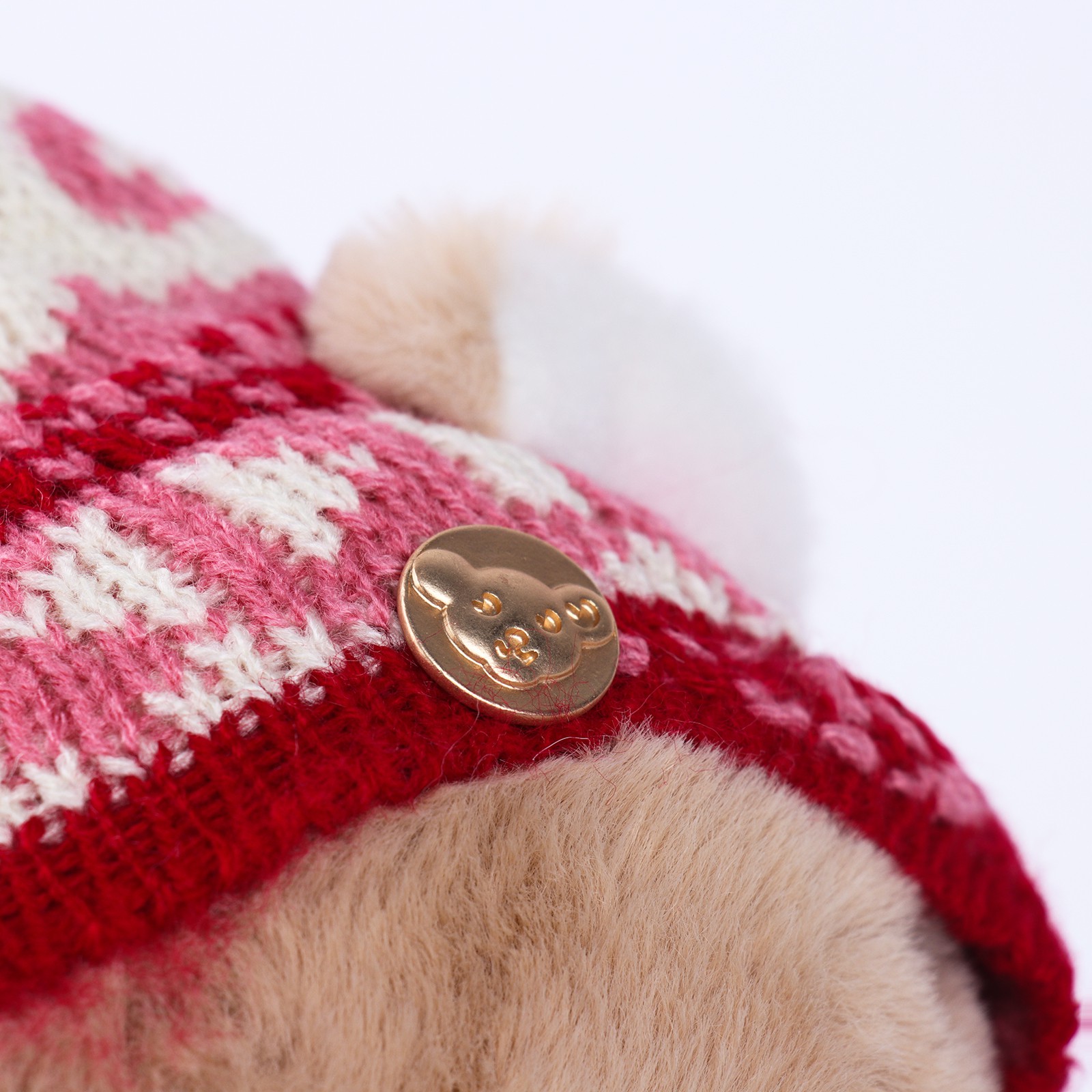 Мягкая игрушка Milo Toys «Little Friend» мишка в шапке и шарфе цвет розовый - фото 6