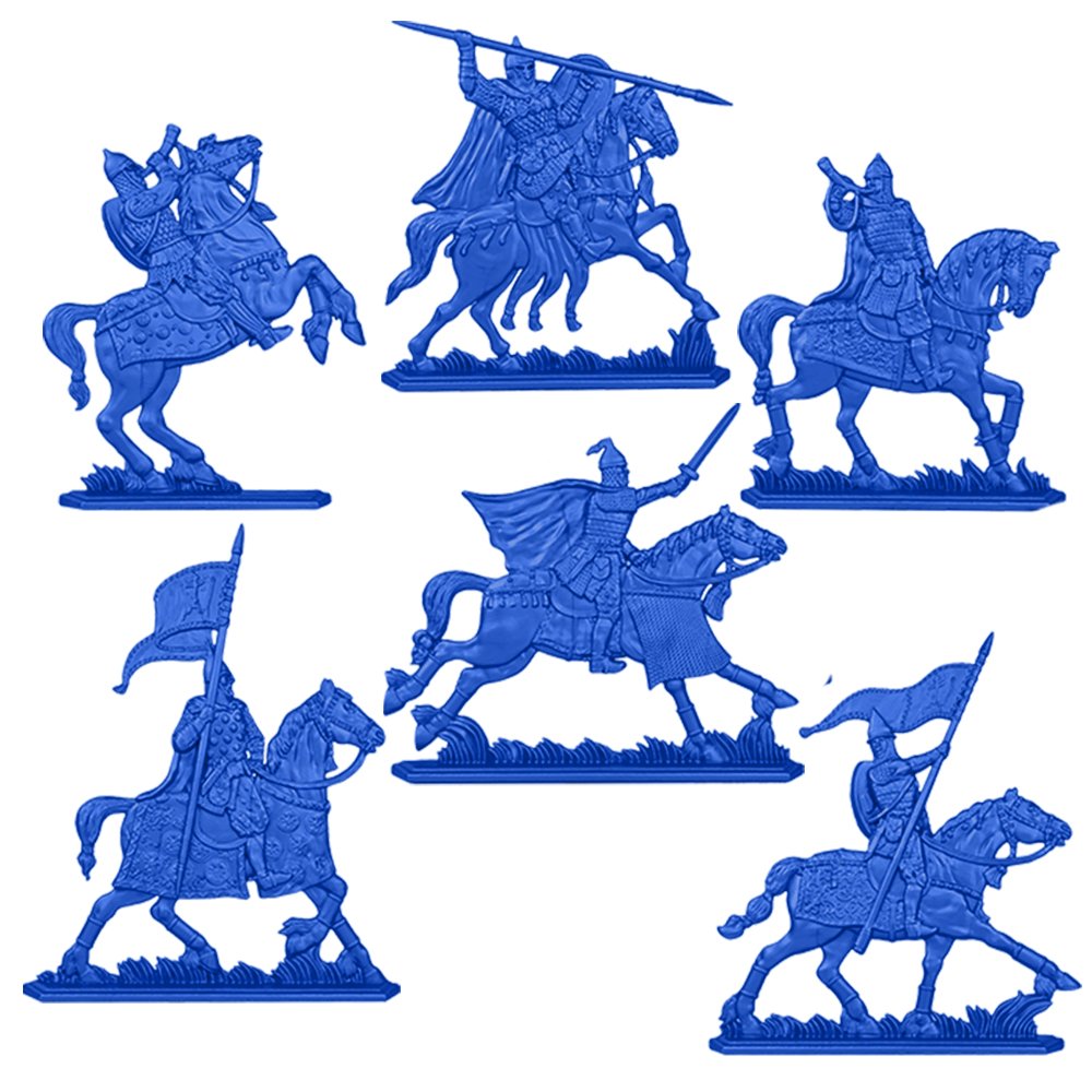 Набор солдатиков Воины и Битвы Русские Конные Витязи цвет синий - фото 1