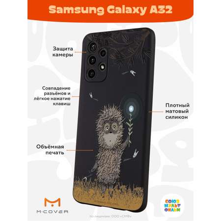 Силиконовый чехол Mcover для смартфона Samsung A32 Союзмультфильм Ежик в тумане и фонарик
