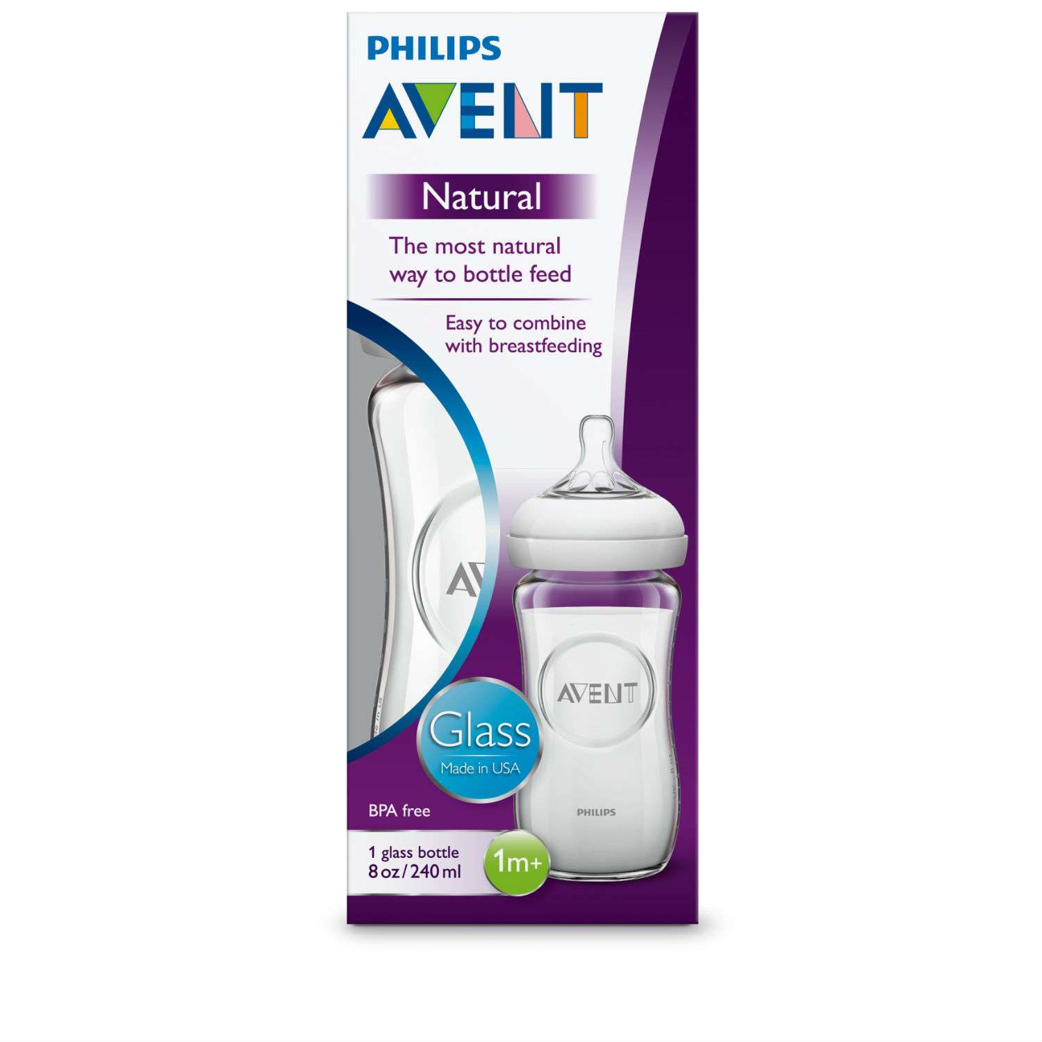 Бутылочка Philips Avent Natural стеклянная 1 мес+ 240 мл SCF673/17 - фото 4