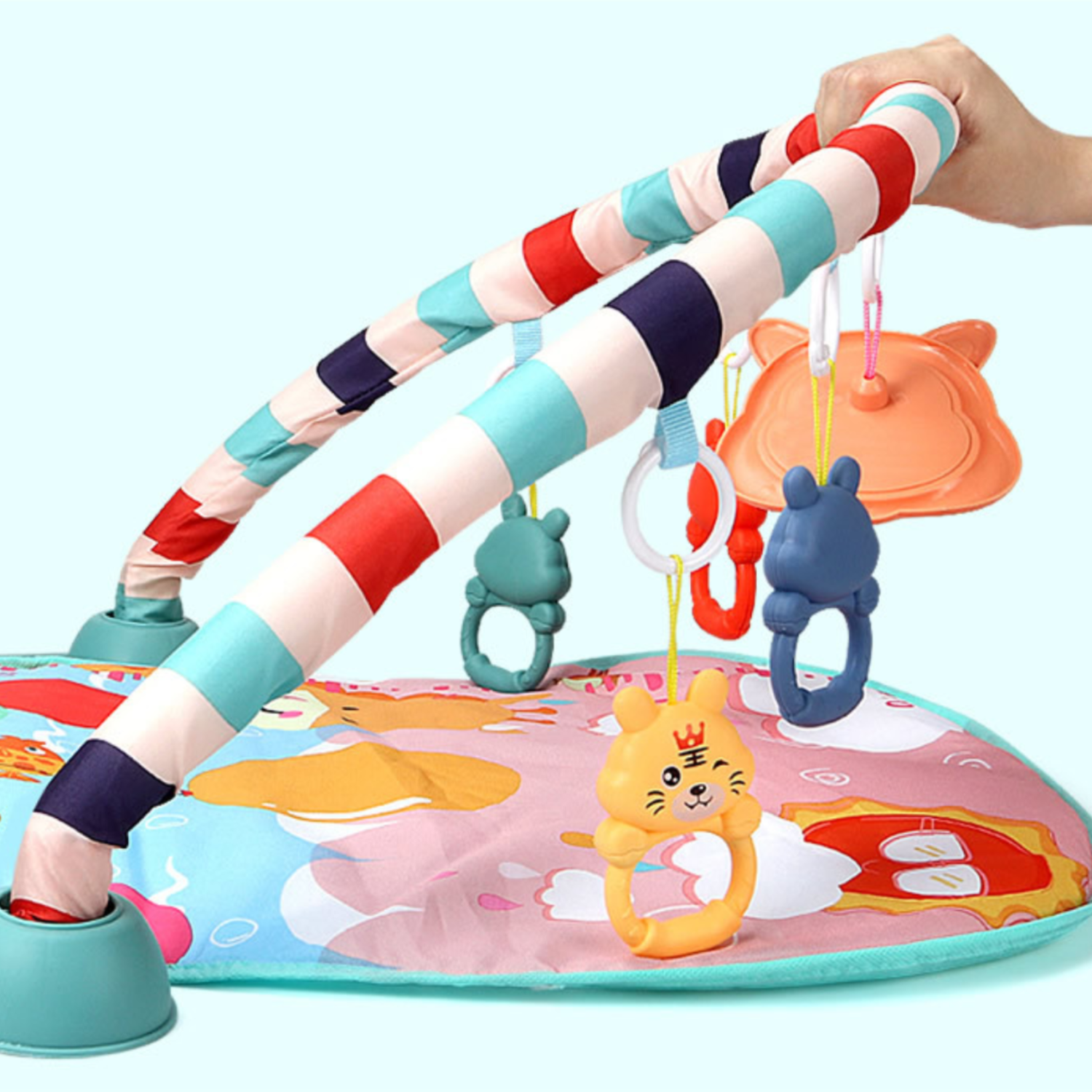 Развивающий детский коврик SHARKTOYS Игровой для малышей овальный с музыкальной панелью - фото 4