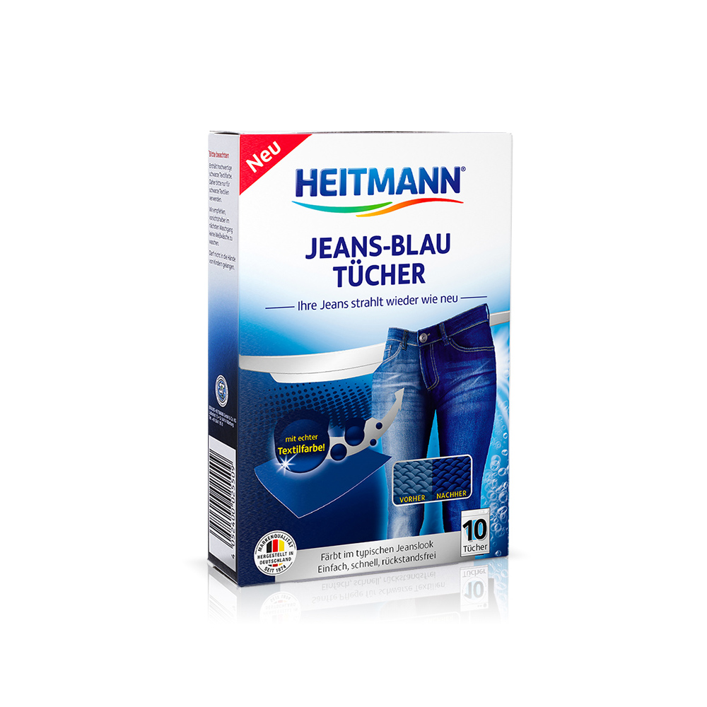 Салфетки Heitmann для джинсовых тканей с окрашивающим эффектом Jeans-Blau Tucher 10шт - фото 1