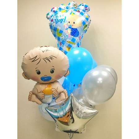 Воздушный шар Flexmetal Малыш новорожденный 66 см