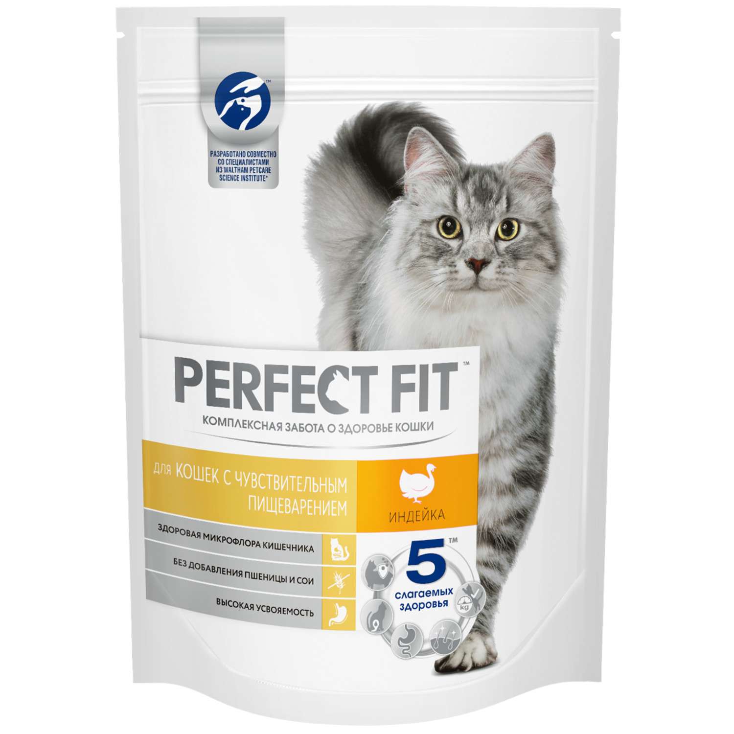 Корм сухой для кошек PerfectFit 190г с индейкой с чувствительным пищеварением - фото 1