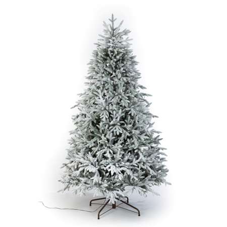 Искусственная елка Crystal Trees Персея в снегу с вплетенной гирляндой 215 см.