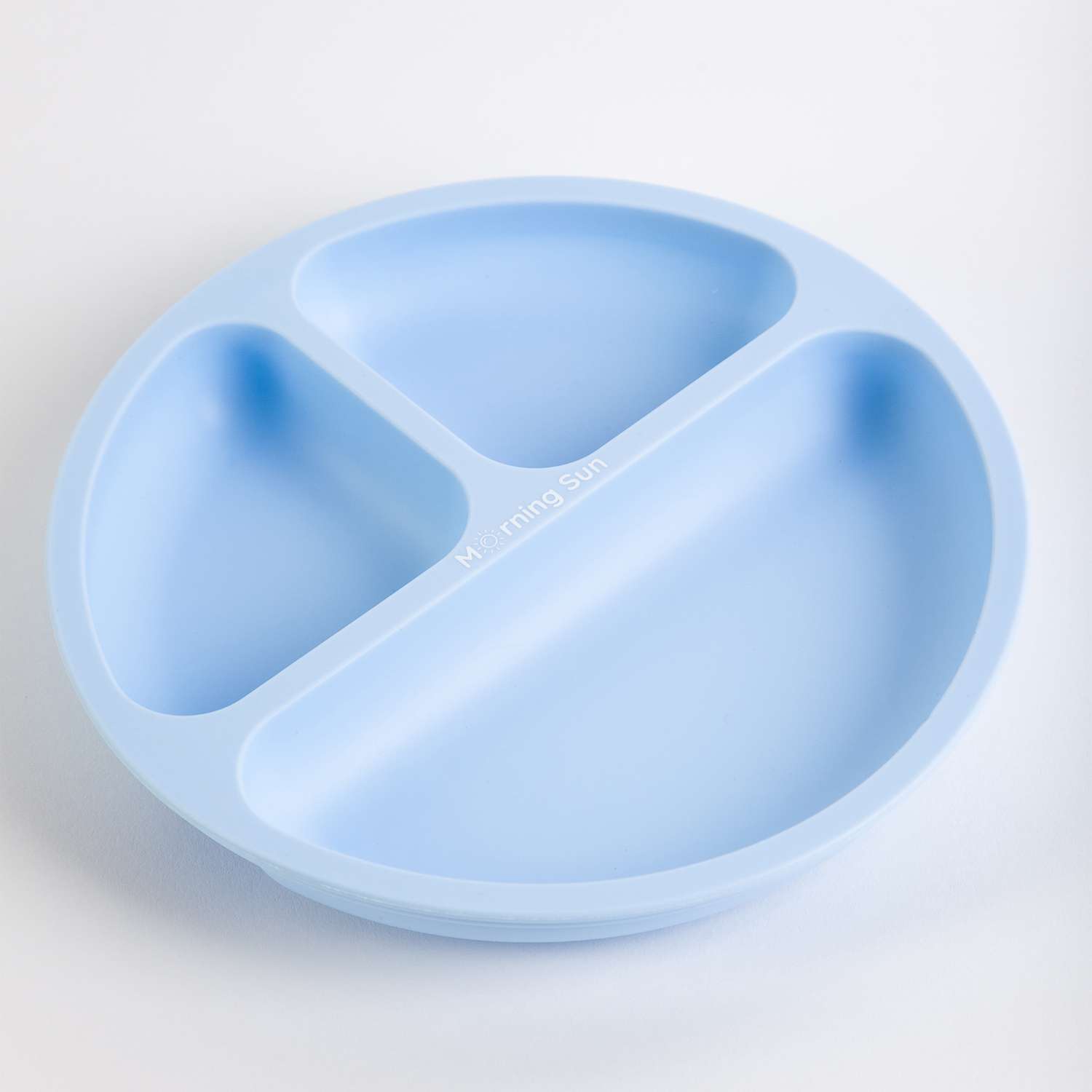 Набор детской посуды Morning Sun силиконовый секционная тарелка ложка вилка голубой - фото 3