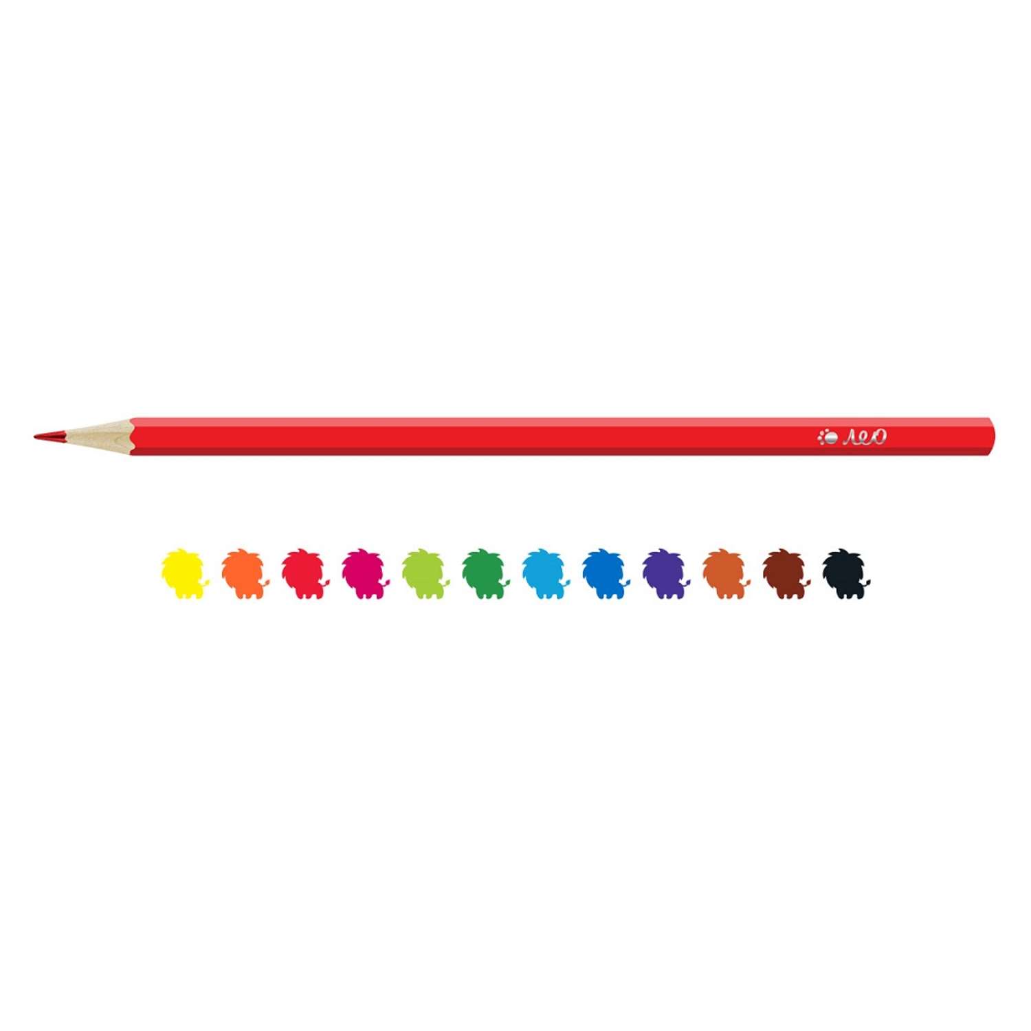 Цветные карандаши Лео «Ярко» LBSCP-12 заточенный 12 цв. . - фото 2
